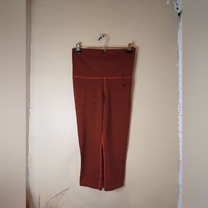 Nike Orange and Black Striped Leggings Size Small
